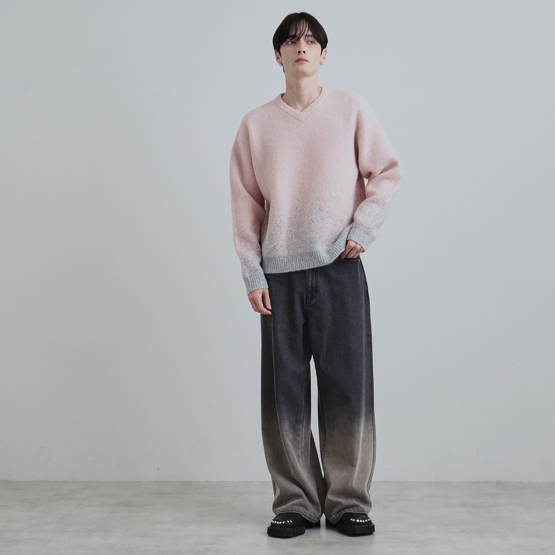 ティーケー タケオ キクチ tk.TAKEO KIKUCHI ミスティーシャギーVネックニット (ピンク(071)) ピンク(071)