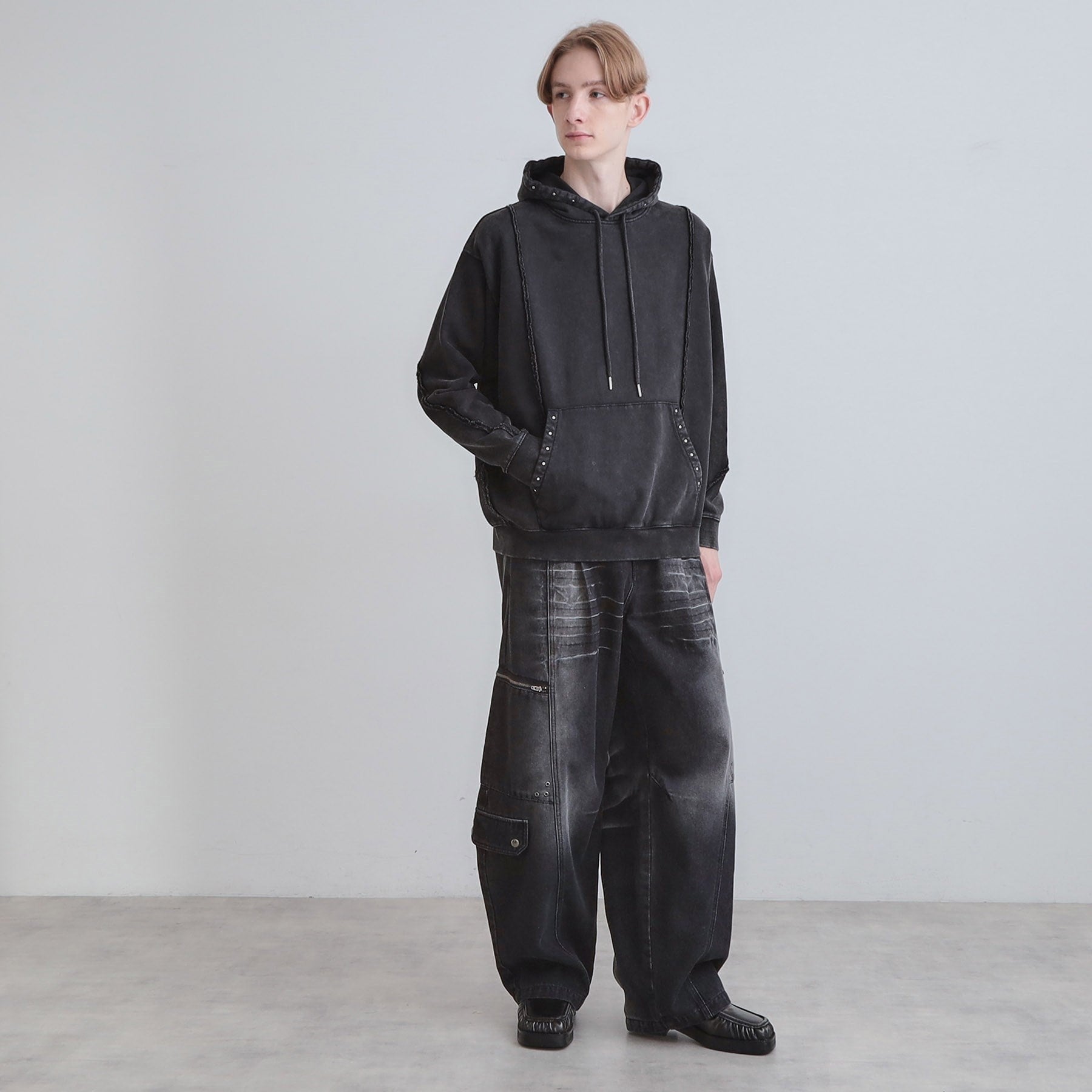 ティーケー タケオ キクチ tk.TAKEO KIKUCHI ヘヴィウェイトヴィンテージプルパーカ (ブラック(019)) ブラック(019)