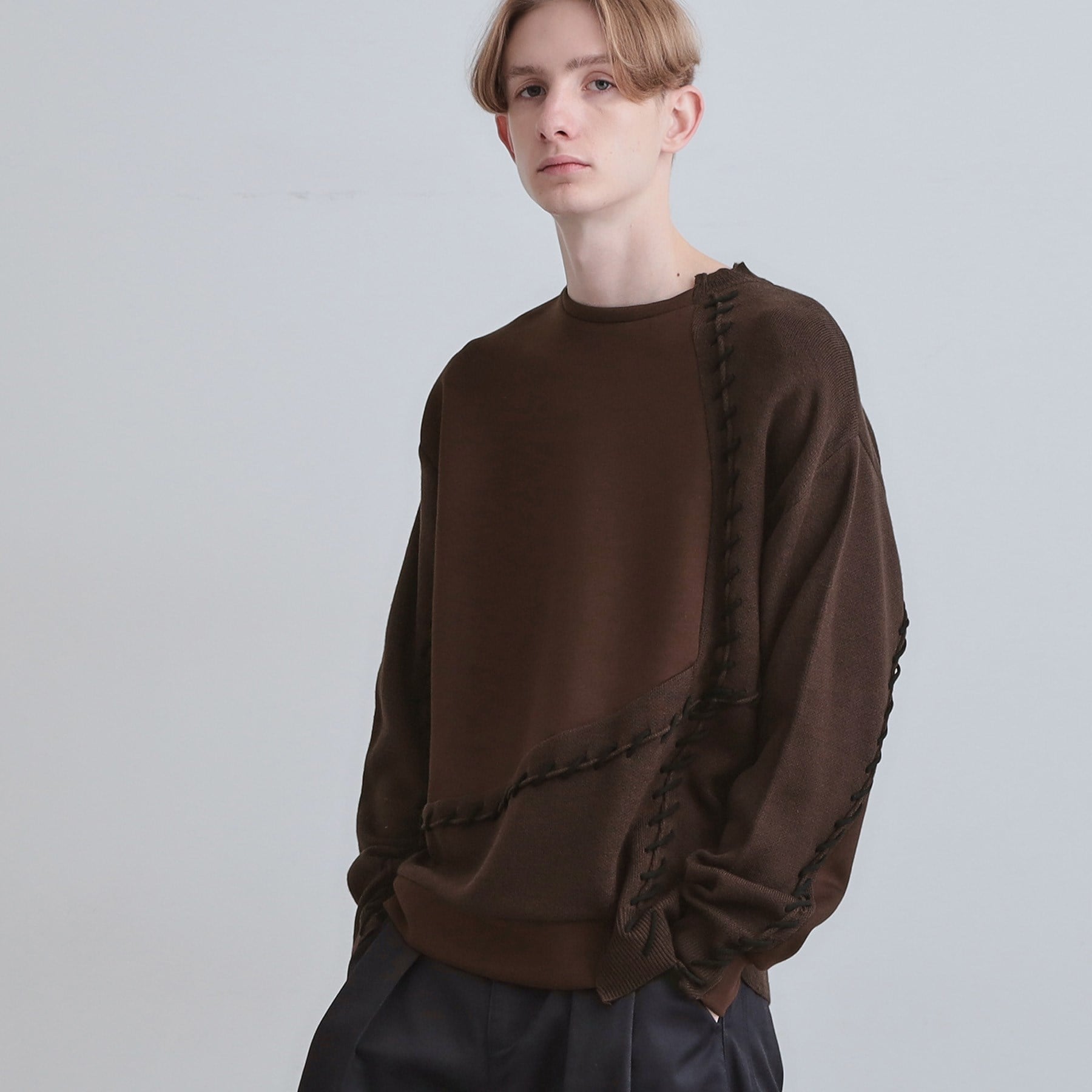 ティーケー タケオ キクチ tk.TAKEO KIKUCHI コードステッチダンボールカットソー (ブラック(019)) ブラック(019)