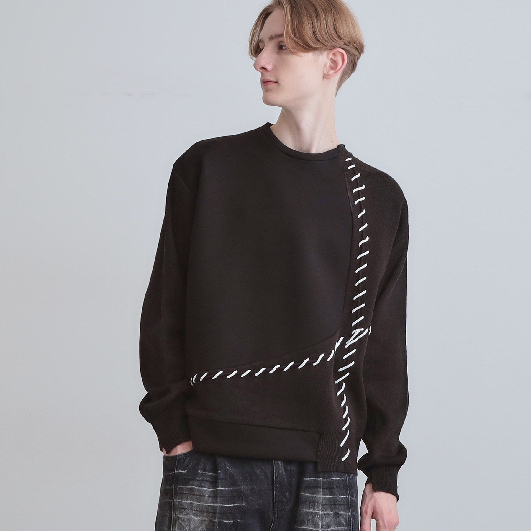 ティーケー タケオ キクチ tk.TAKEO KIKUCHI コードステッチダンボールカットソー (ブラック(019)) ブラック(019)