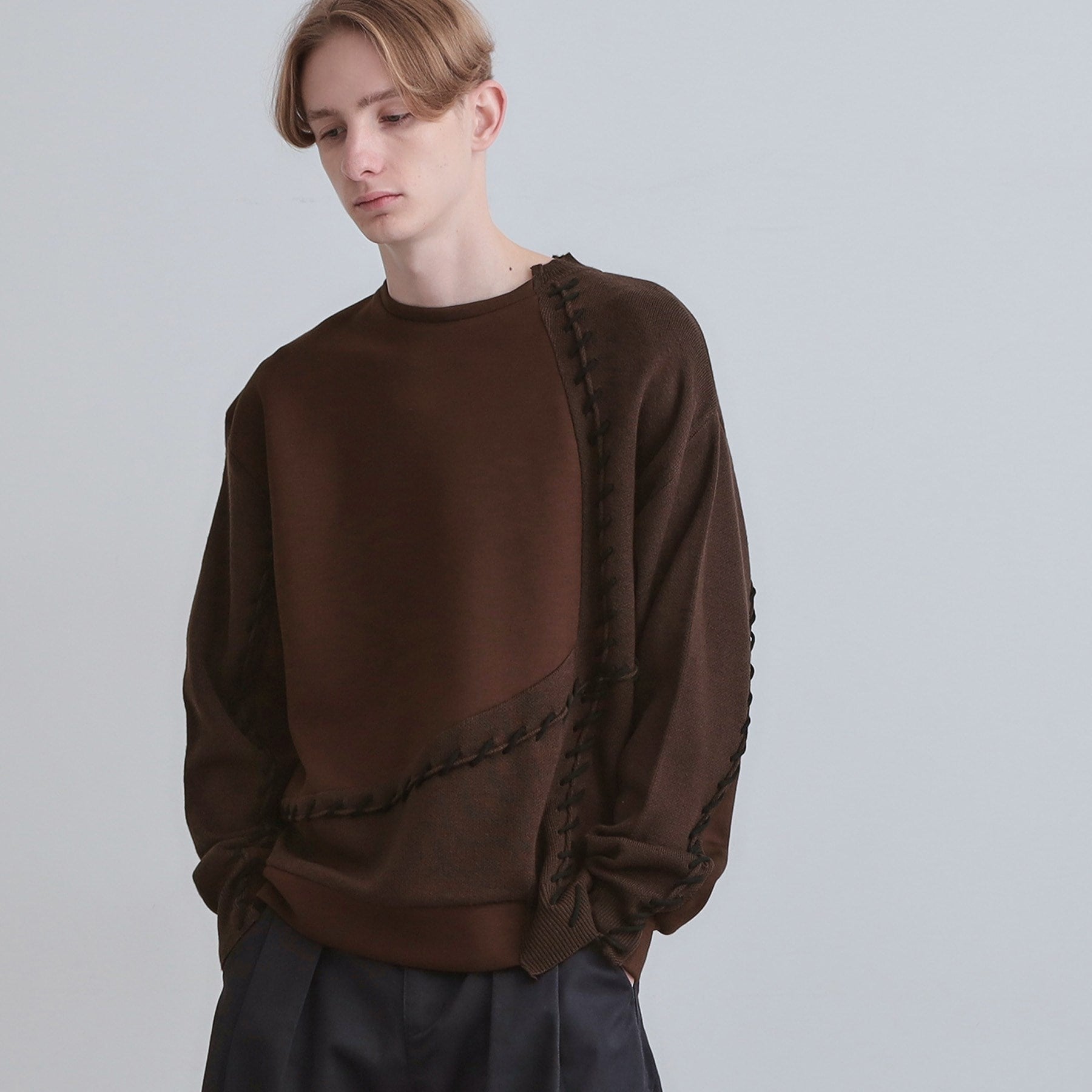 ティーケー タケオ キクチ tk.TAKEO KIKUCHI コードステッチダンボールカットソー (ブラウン(044)) ブラウン(044)