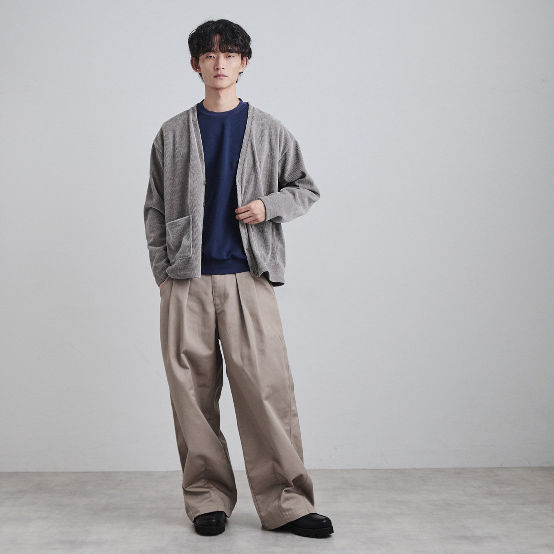 ティーケー タケオ キクチ tk.TAKEO KIKUCHI モールニットソーVカーディガン (チャコールグレー(014)) チャコールグレー(014)