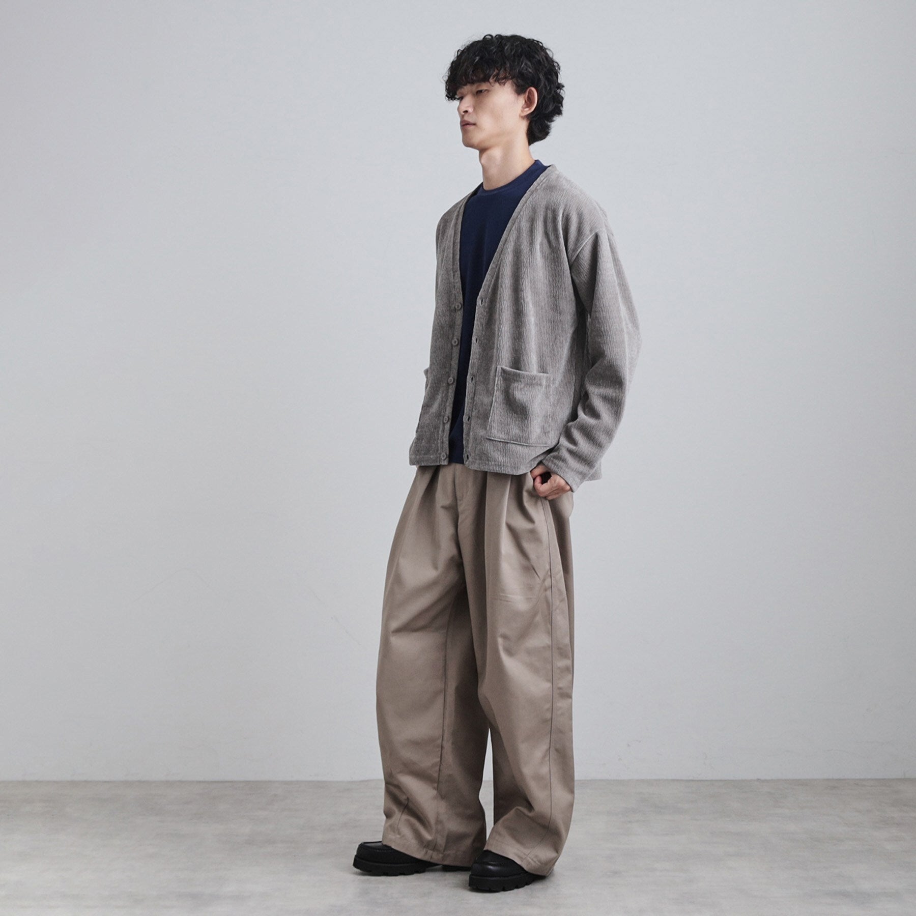 ティーケー タケオ キクチ tk.TAKEO KIKUCHI モールニットソーVカーディガン (チャコールグレー(014)) チャコールグレー(014)