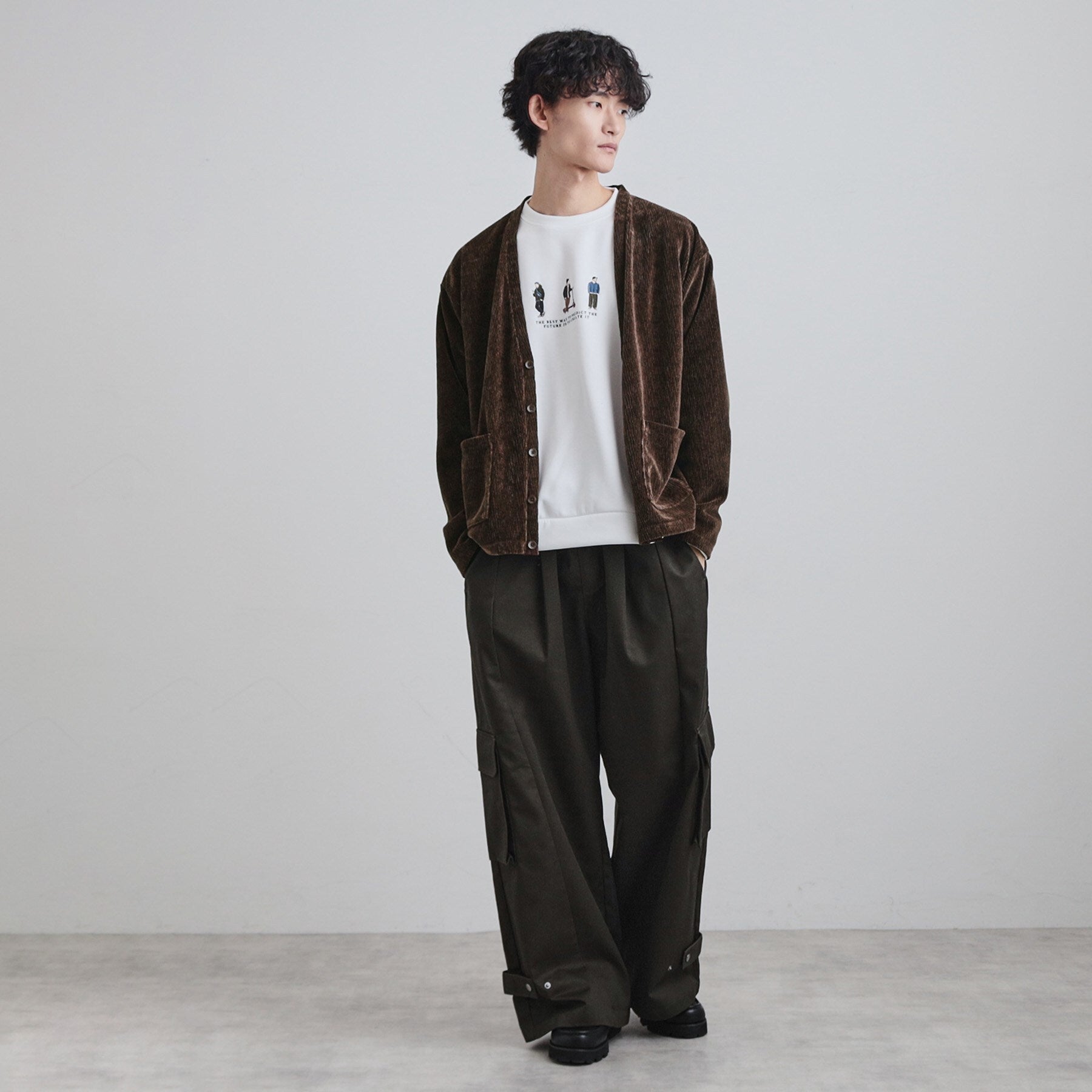 ティーケー タケオ キクチ tk.TAKEO KIKUCHI モールニットソーVカーディガン (チャコールグレー(014)) チャコールグレー(014)