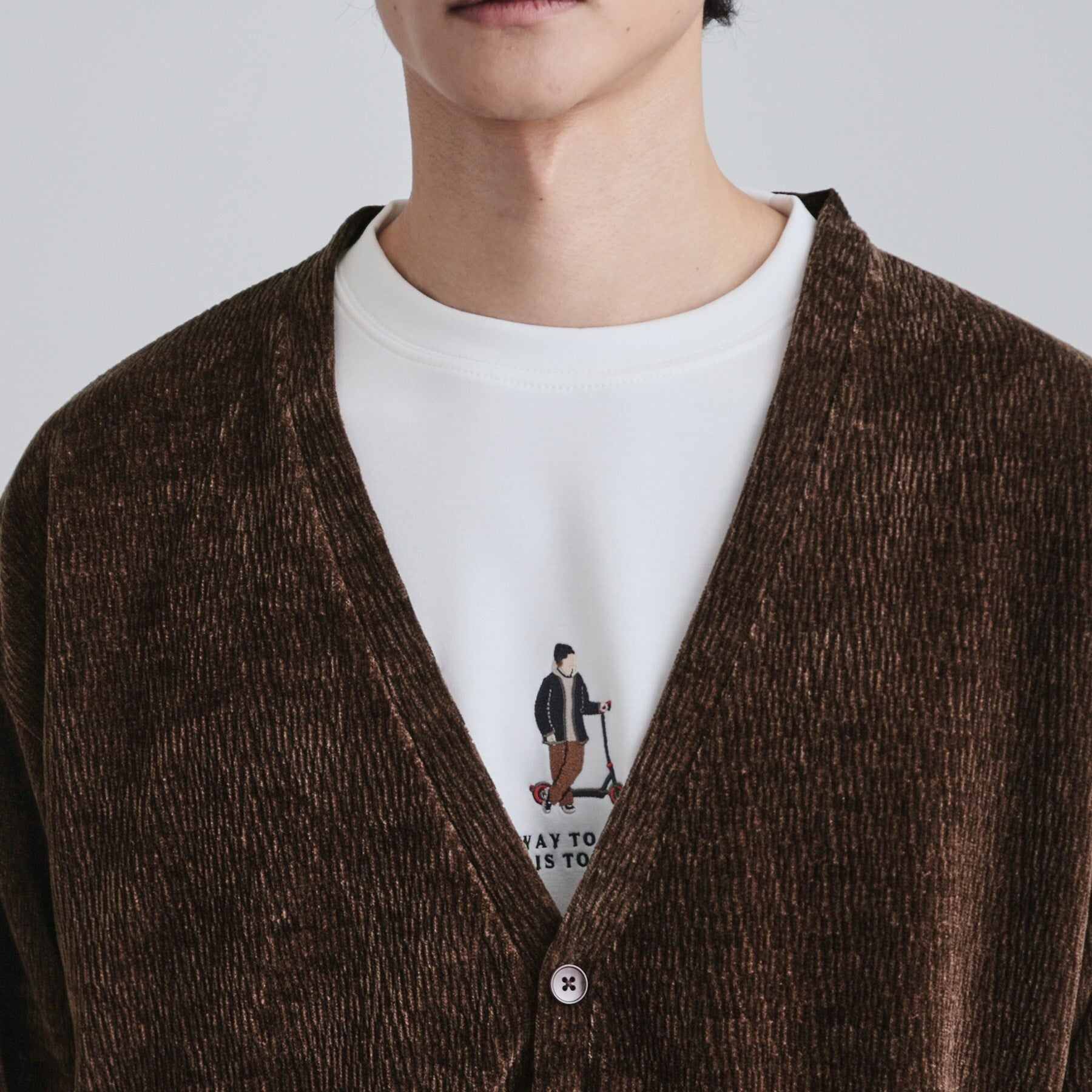 ティーケー タケオ キクチ tk.TAKEO KIKUCHI モールニットソーVカーディガン (チャコールグレー(014)) チャコールグレー(014)