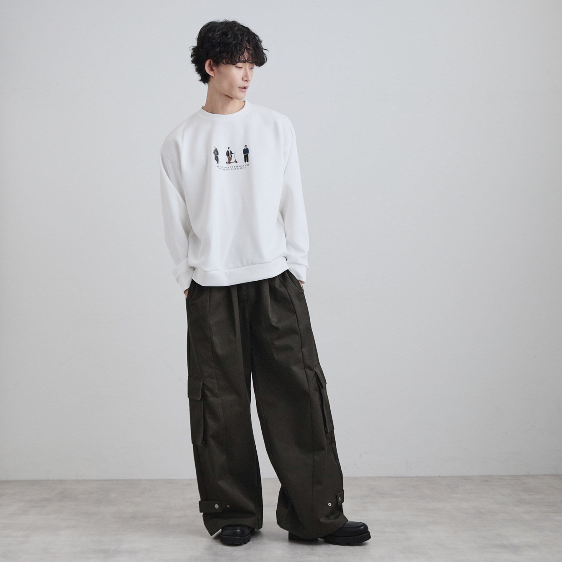 ティーケー タケオ キクチ tk.TAKEO KIKUCHI ピープル刺繍スウェット (ホワイト(001)) ホワイト(001)