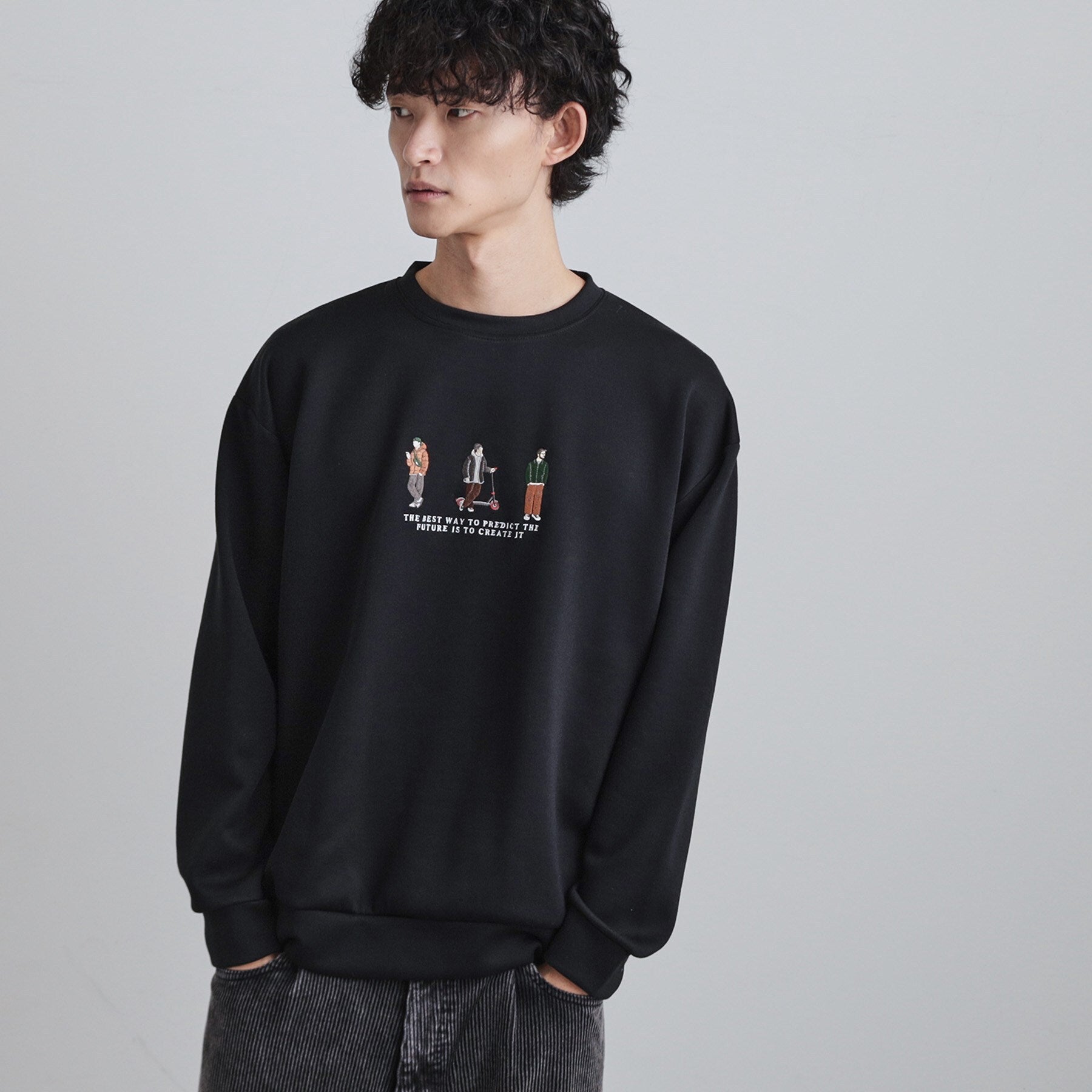 ティーケー タケオ キクチ tk.TAKEO KIKUCHI ピープル刺繍スウェット (ホワイト(001)) ホワイト(001)