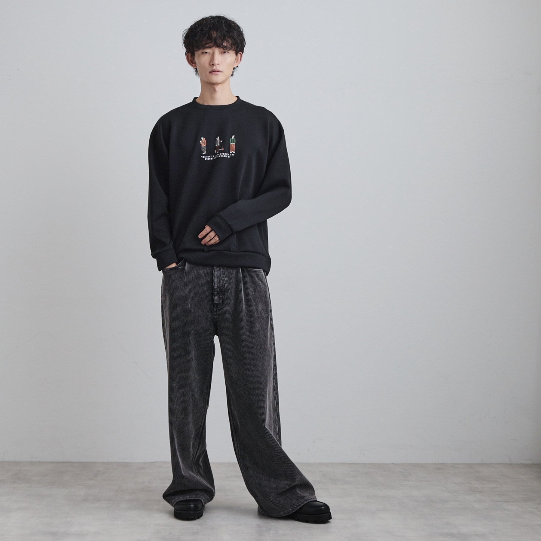 ティーケー タケオ キクチ tk.TAKEO KIKUCHI ピープル刺繍スウェット (ホワイト(001)) ホワイト(001)