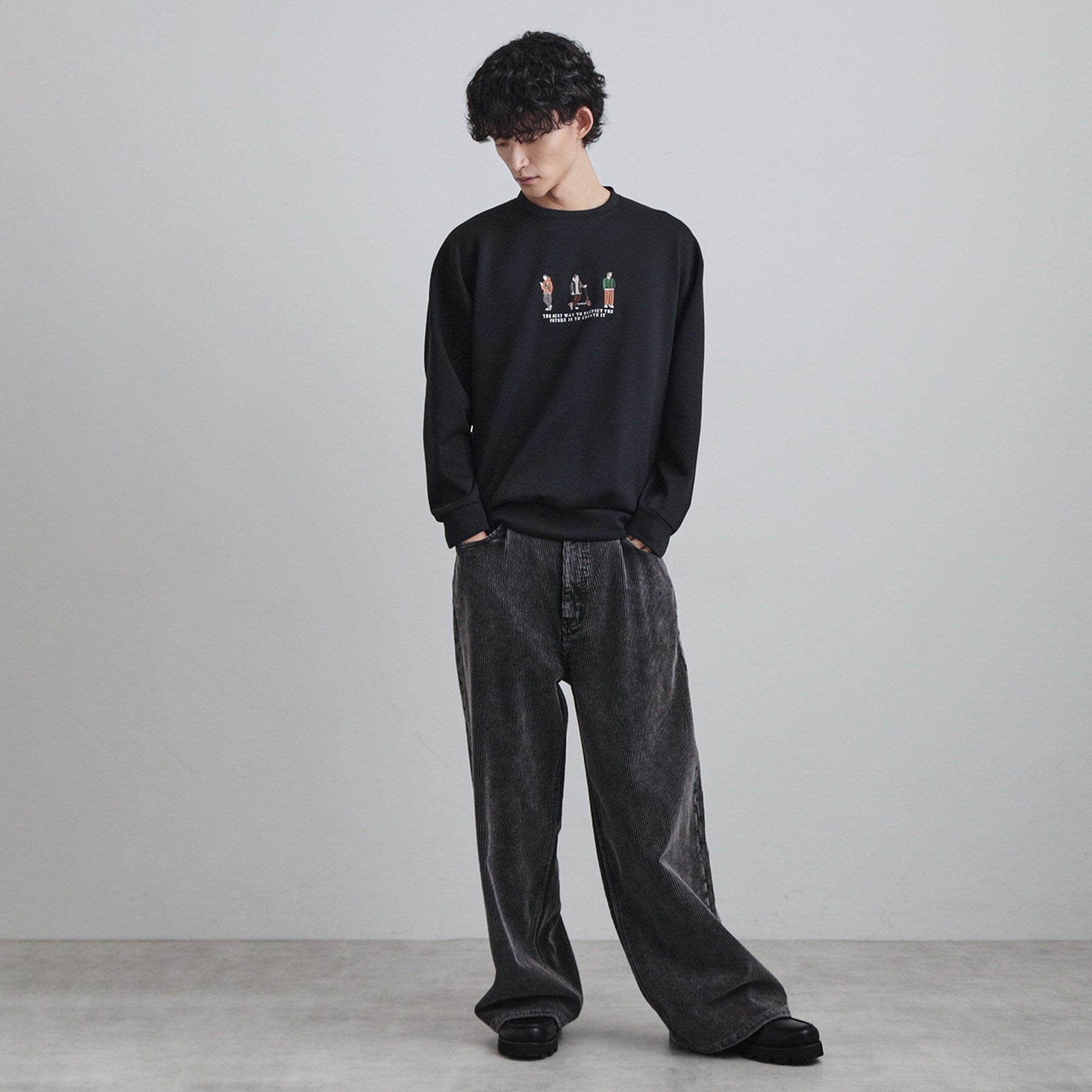 ティーケー タケオ キクチ tk.TAKEO KIKUCHI ピープル刺繍スウェット (ホワイト(001)) ホワイト(001)