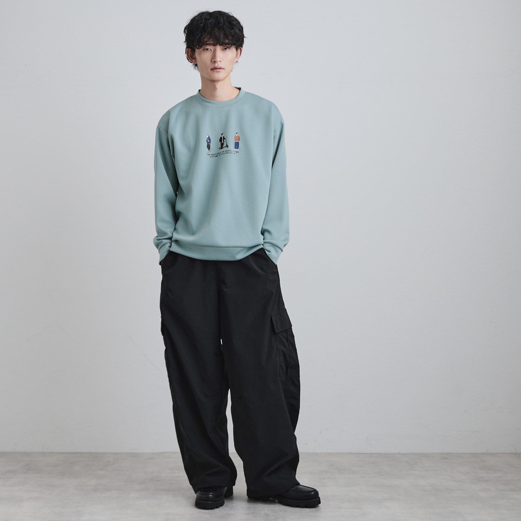 ティーケー タケオ キクチ tk.TAKEO KIKUCHI ピープル刺繍スウェット (ホワイト(001)) ホワイト(001)