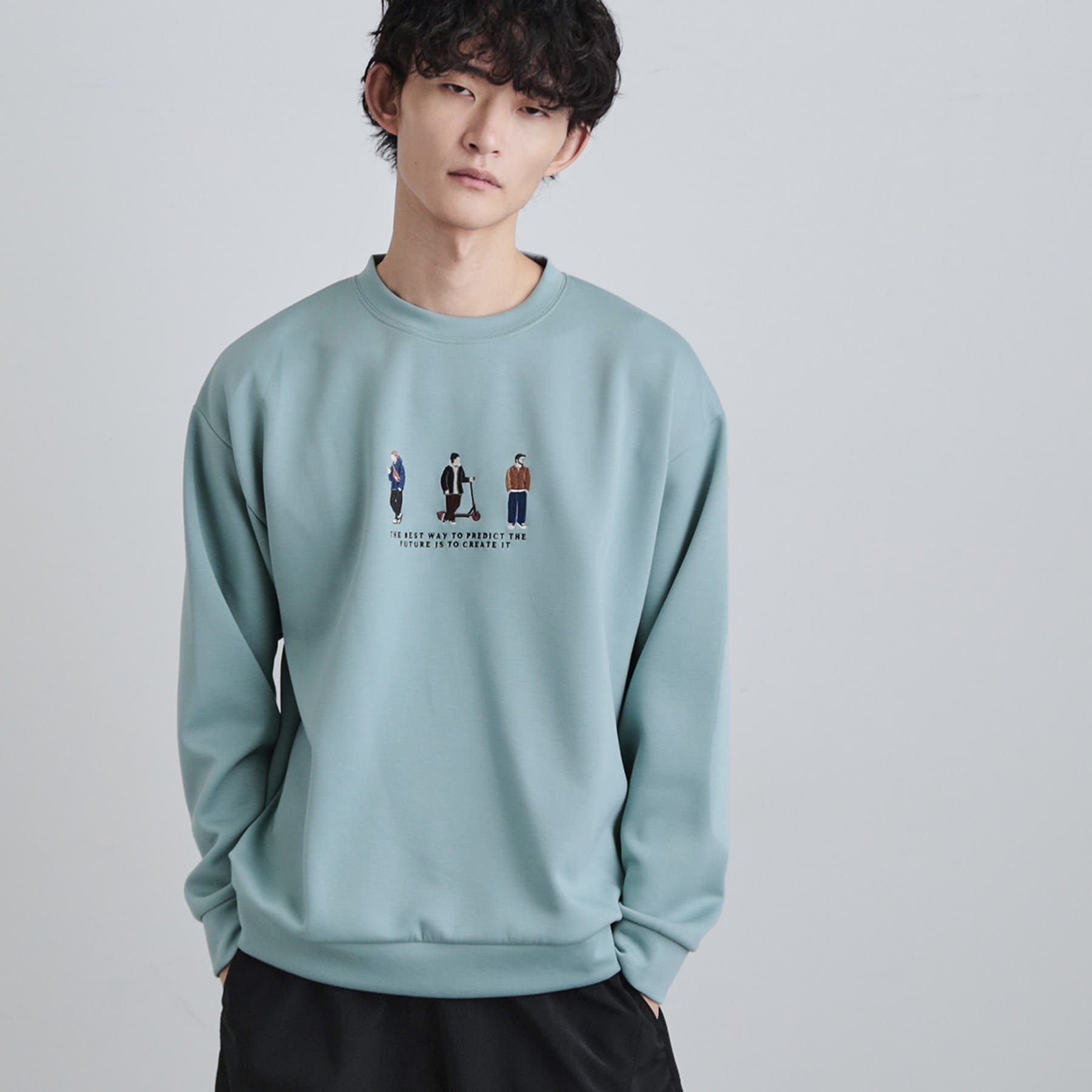 ティーケー タケオ キクチ tk.TAKEO KIKUCHI ピープル刺繍スウェット (ホワイト(001)) ホワイト(001)