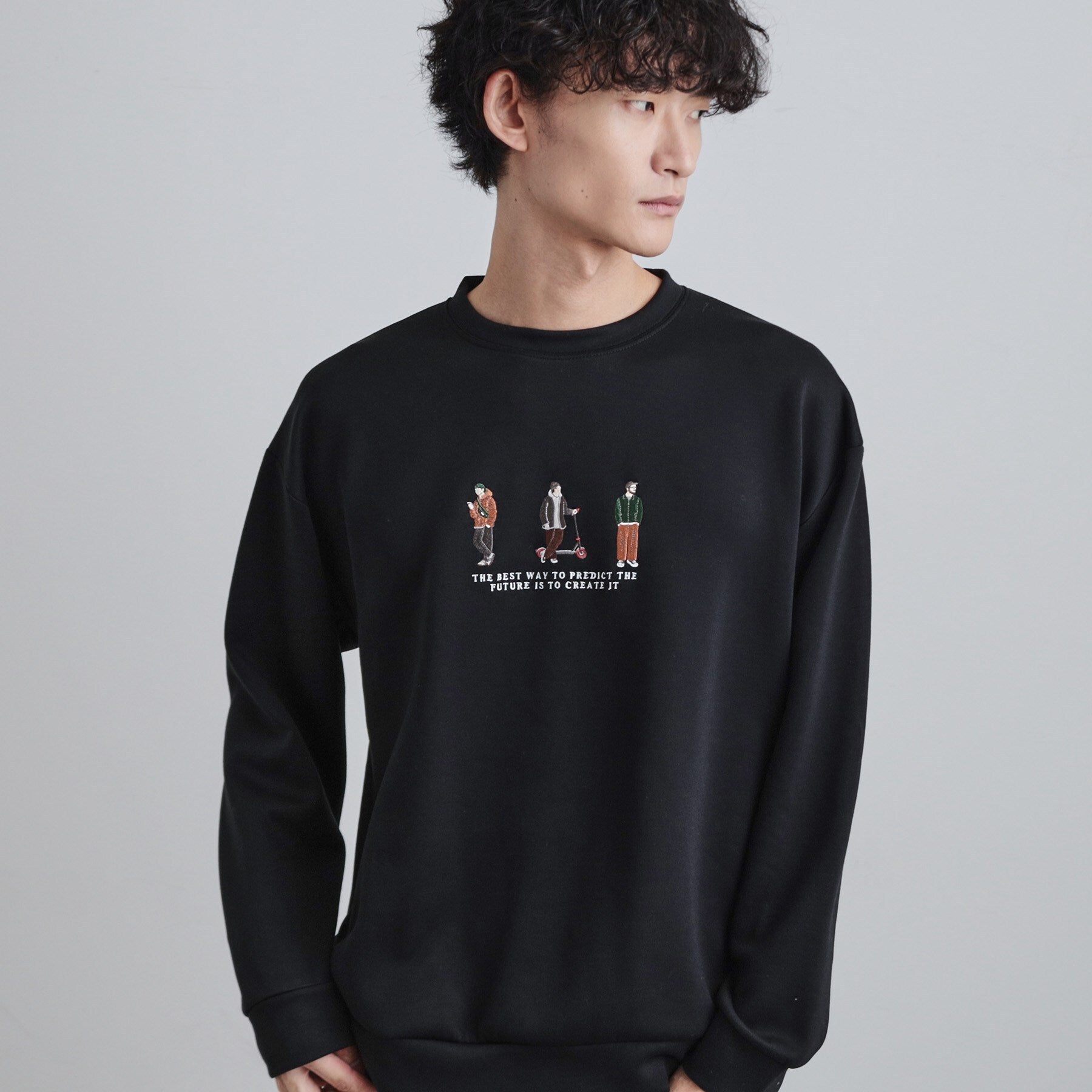 ティーケー タケオ キクチ tk.TAKEO KIKUCHI ピープル刺繍スウェット (ブラック(019)) ブラック(019)