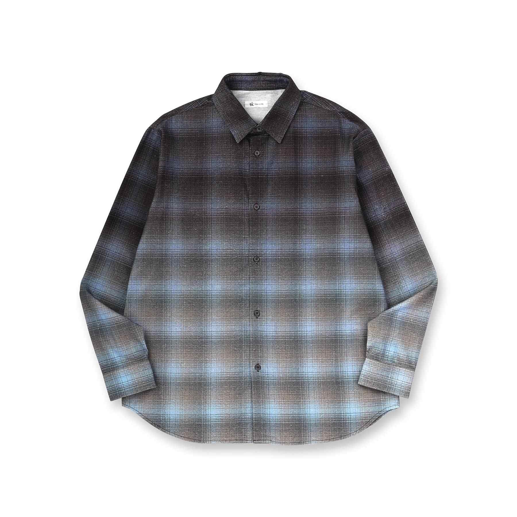 ティーケー タケオ キクチ tk.TAKEO KIKUCHI グラデーションプリントネルシャツ (ネイビー(294)) ネイビー(294)