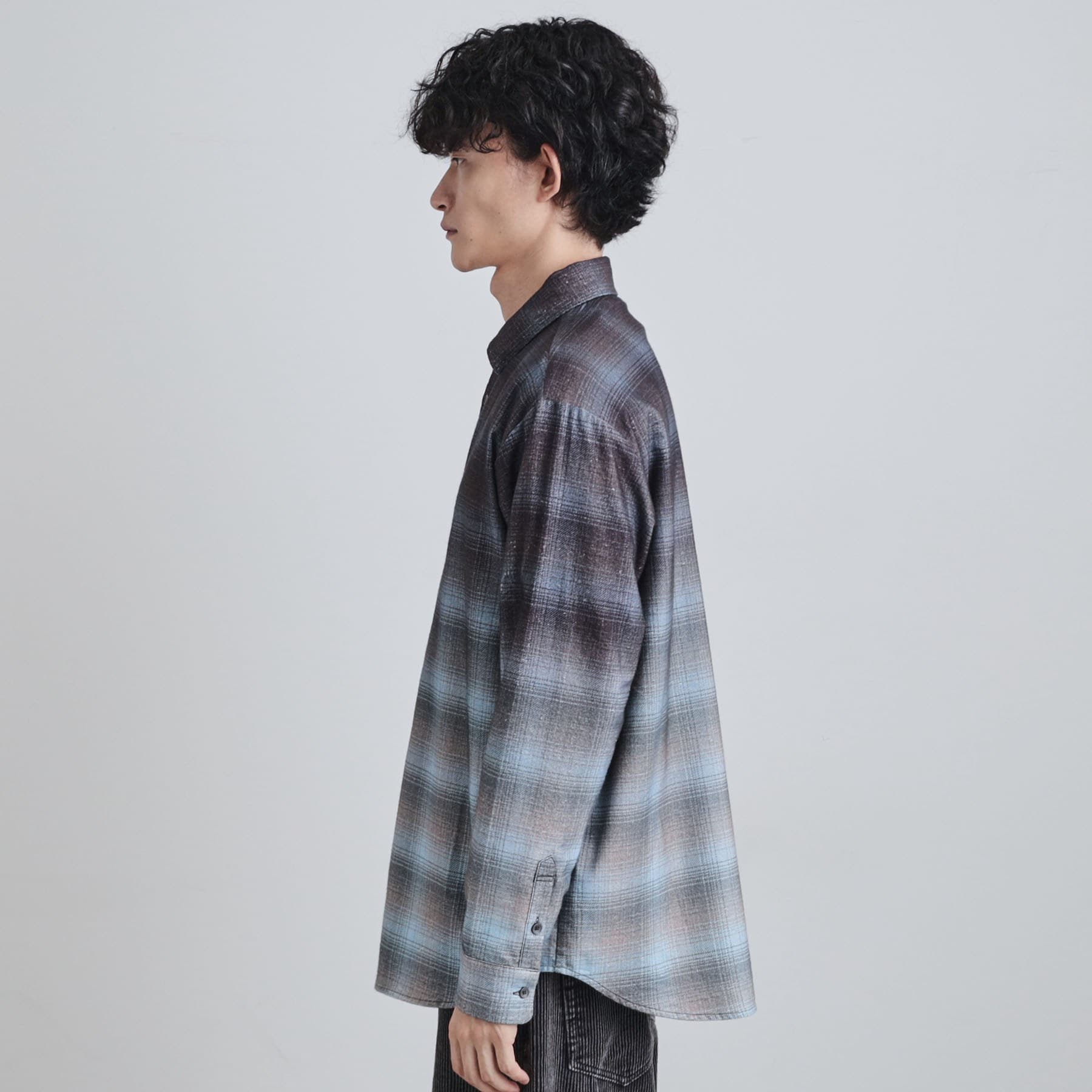 ティーケー タケオ キクチ tk.TAKEO KIKUCHI グラデーションプリントネルシャツ (ネイビー(294)) ネイビー(294)