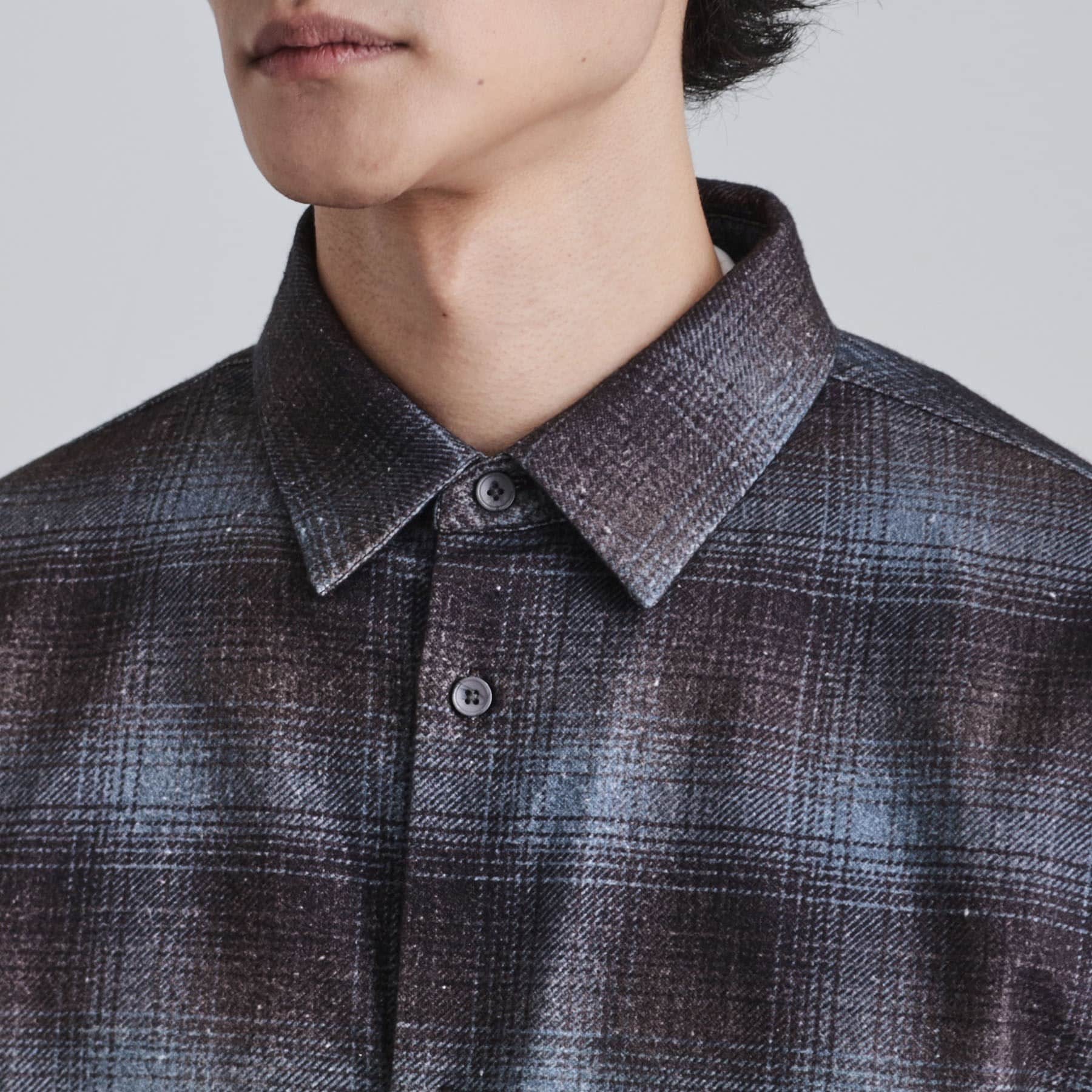 ティーケー タケオ キクチ tk.TAKEO KIKUCHI グラデーションプリントネルシャツ (ネイビー(294)) ネイビー(294)