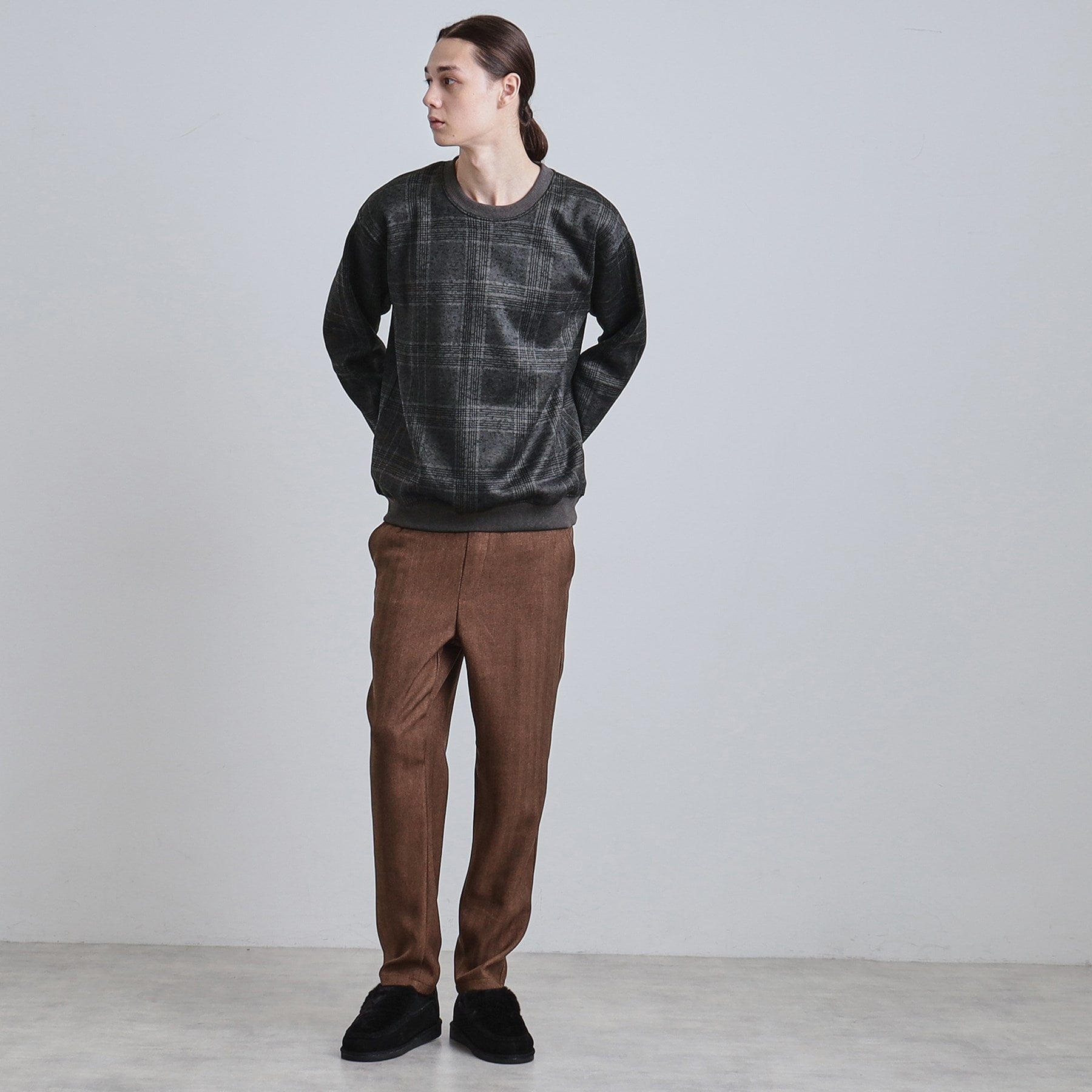 ティーケー タケオ キクチ tk.TAKEO KIKUCHI ニットフリースプルオーバー (チャコールグレー(014)) チャコールグレー(014)