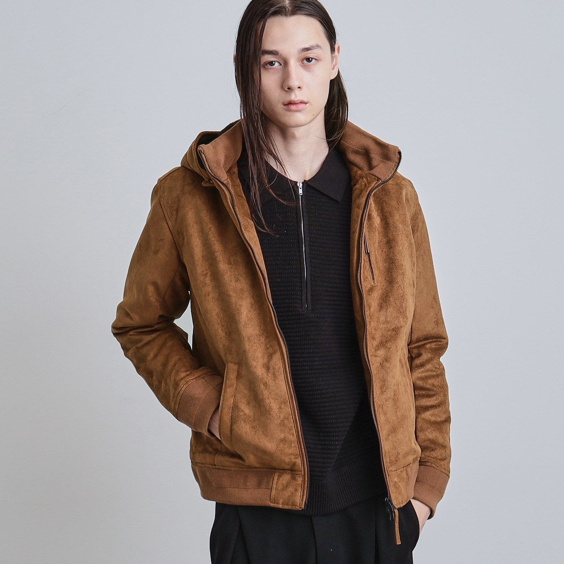 ティーケー タケオ キクチ tk.TAKEO KIKUCHI 中綿スエードキルトフードブルゾン (キャメルブラウン(041)) キャメルブラウン(041)