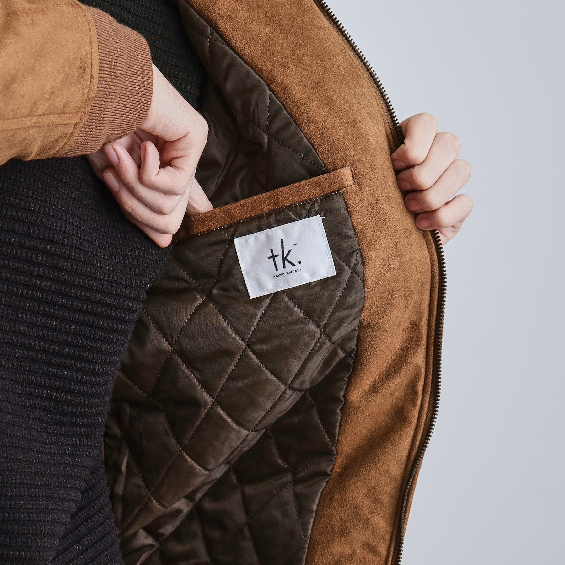ティーケー タケオ キクチ tk.TAKEO KIKUCHI 中綿スエードキルトフードブルゾン (キャメルブラウン(041)) キャメルブラウン(041)