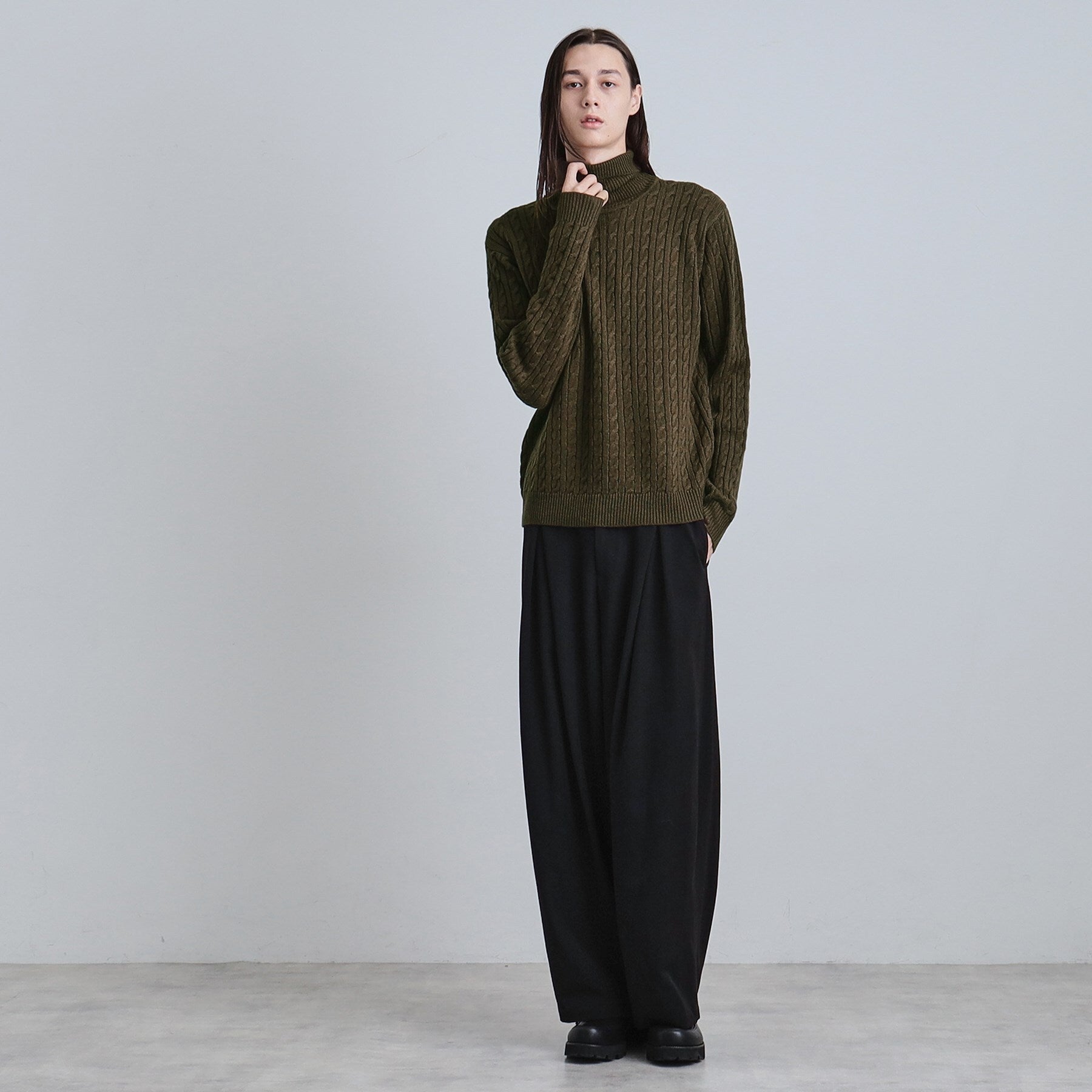 ティーケー タケオ キクチ tk.TAKEO KIKUCHI ケーブルタートルニット (ブラウン(044)) ブラウン(044)