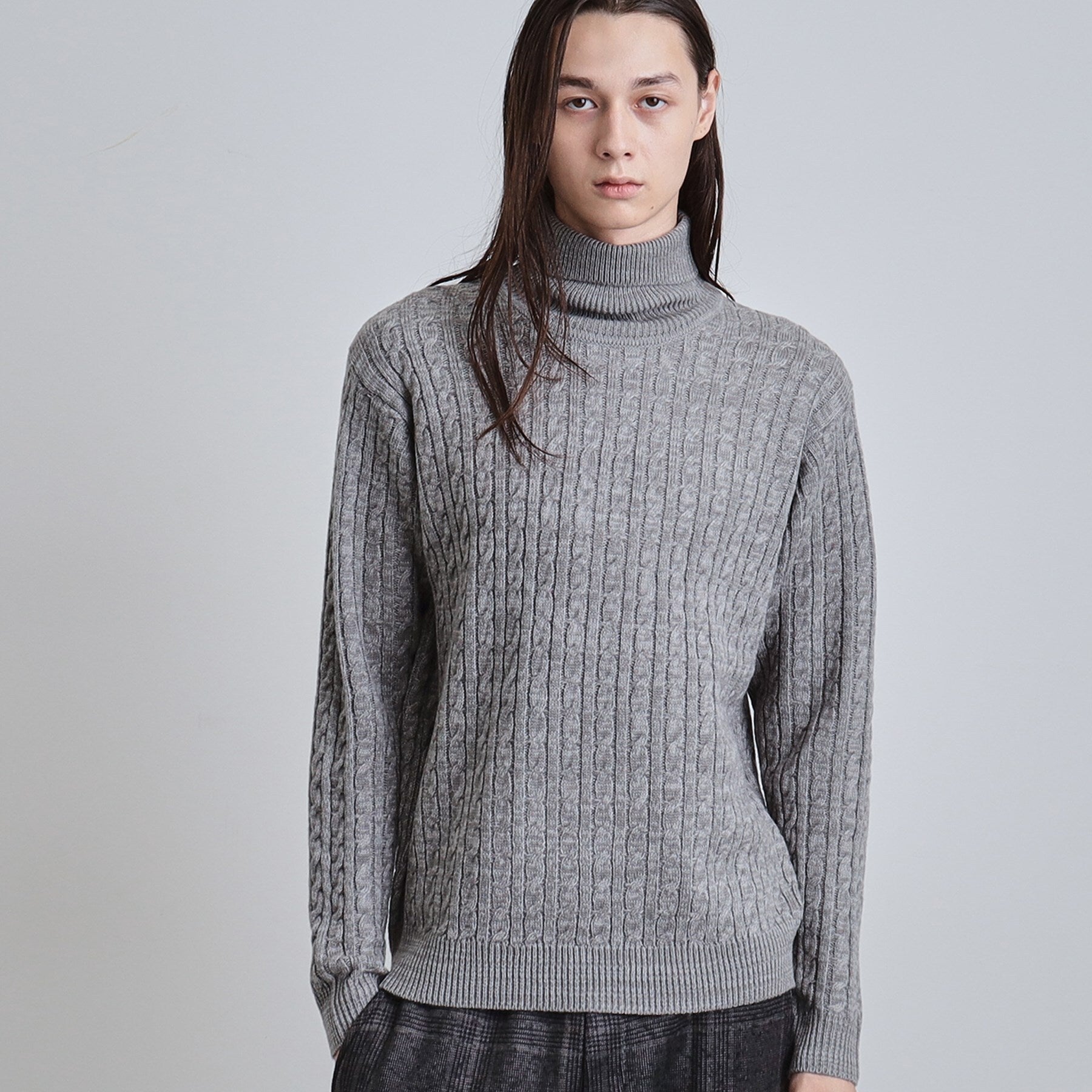 ティーケー タケオ キクチ tk.TAKEO KIKUCHI ケーブルタートルニット (ブラウン(044)) ブラウン(044)