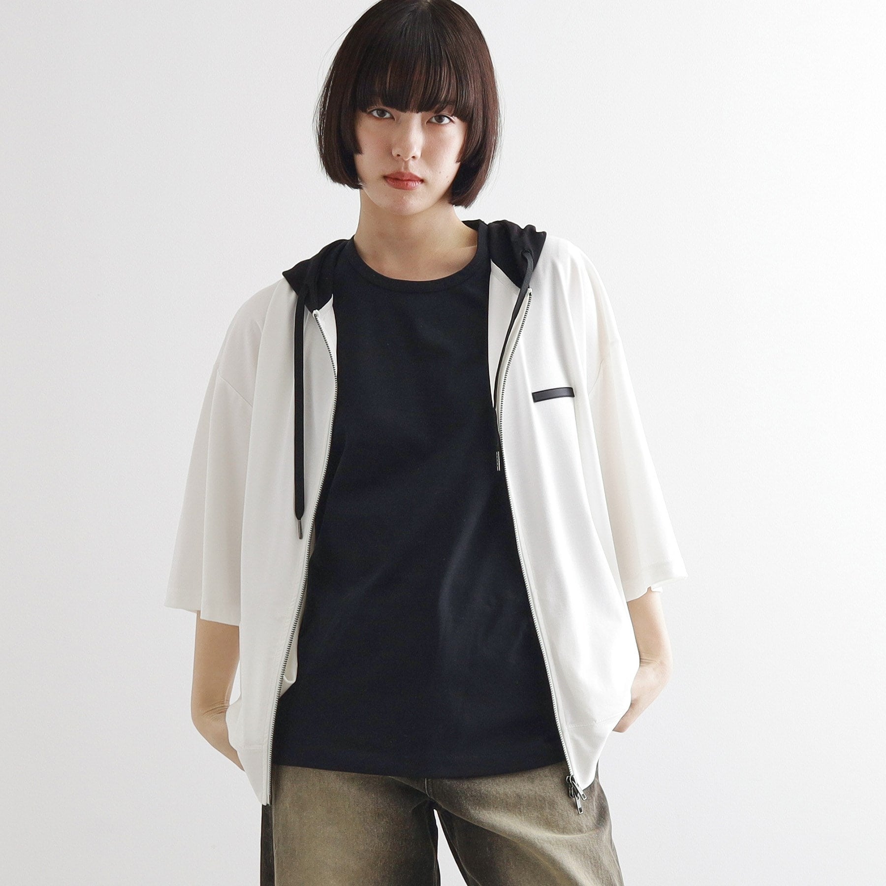 ティーケー タケオ キクチ tk.TAKEO KIKUCHI オーバージップパーカー (ホワイト(501)) ホワイト(501)