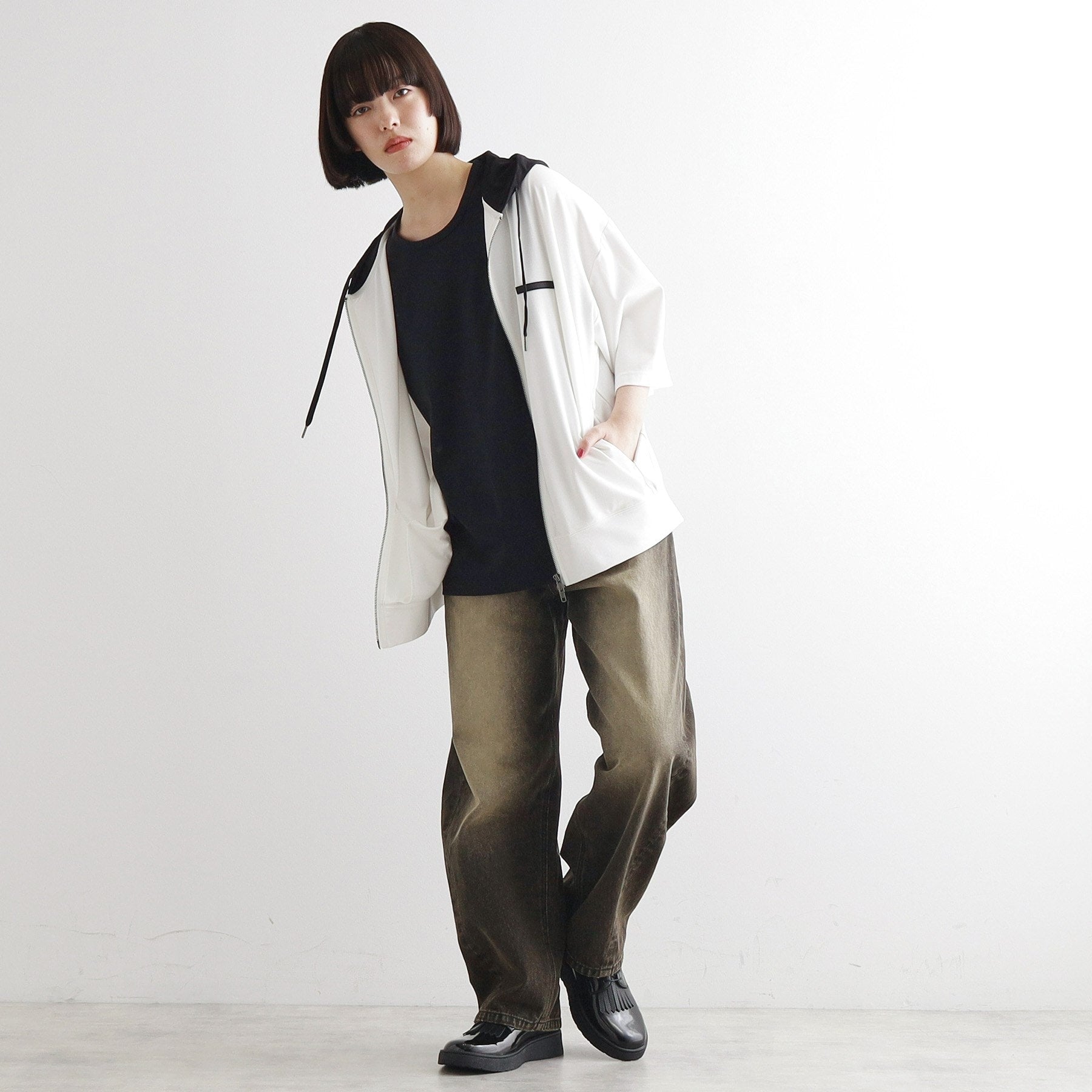 ティーケー タケオ キクチ tk.TAKEO KIKUCHI オーバージップパーカー (ホワイト(501)) ホワイト(501)