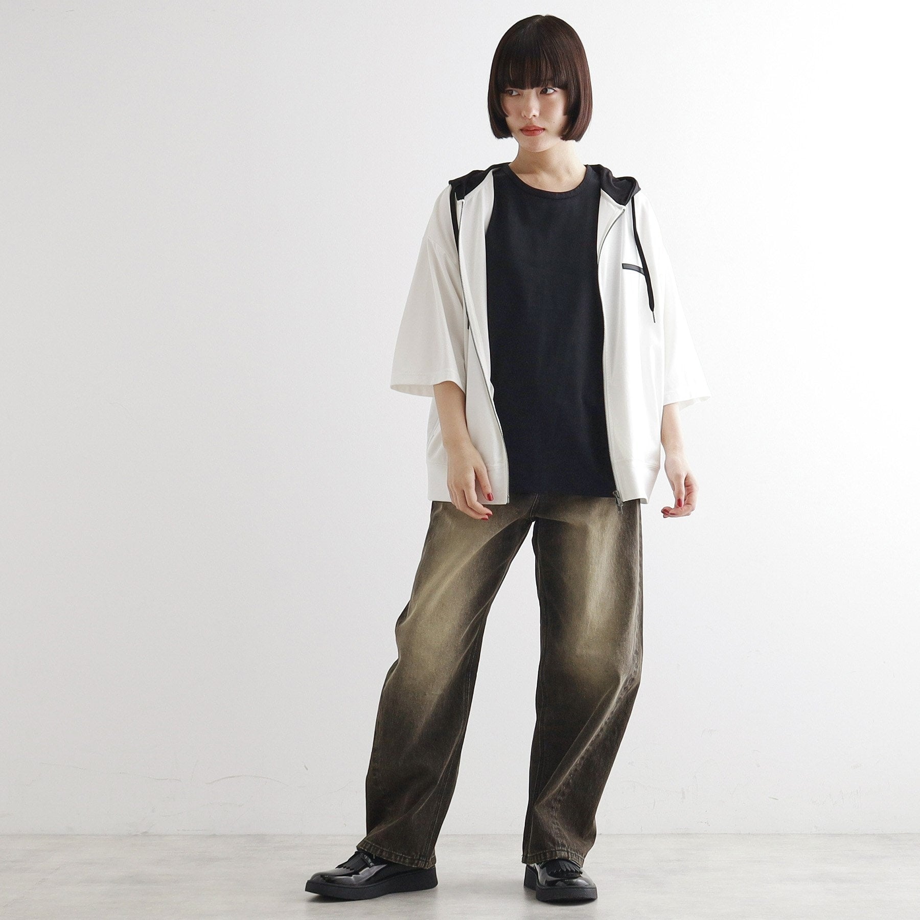 ティーケー タケオ キクチ tk.TAKEO KIKUCHI オーバージップパーカー (ホワイト(501)) ホワイト(501)