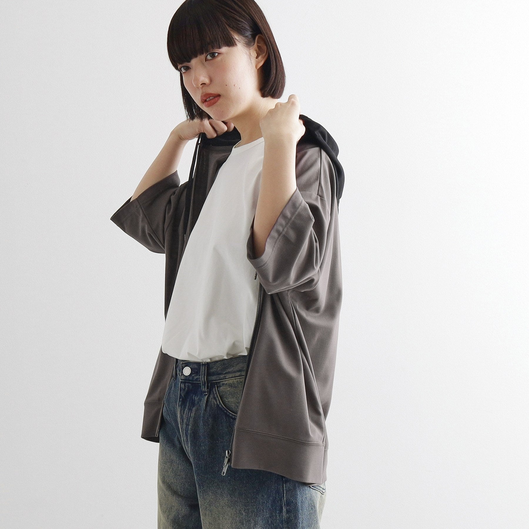 ティーケー タケオ キクチ tk.TAKEO KIKUCHI オーバージップパーカー (ホワイト(501)) ホワイト(501)