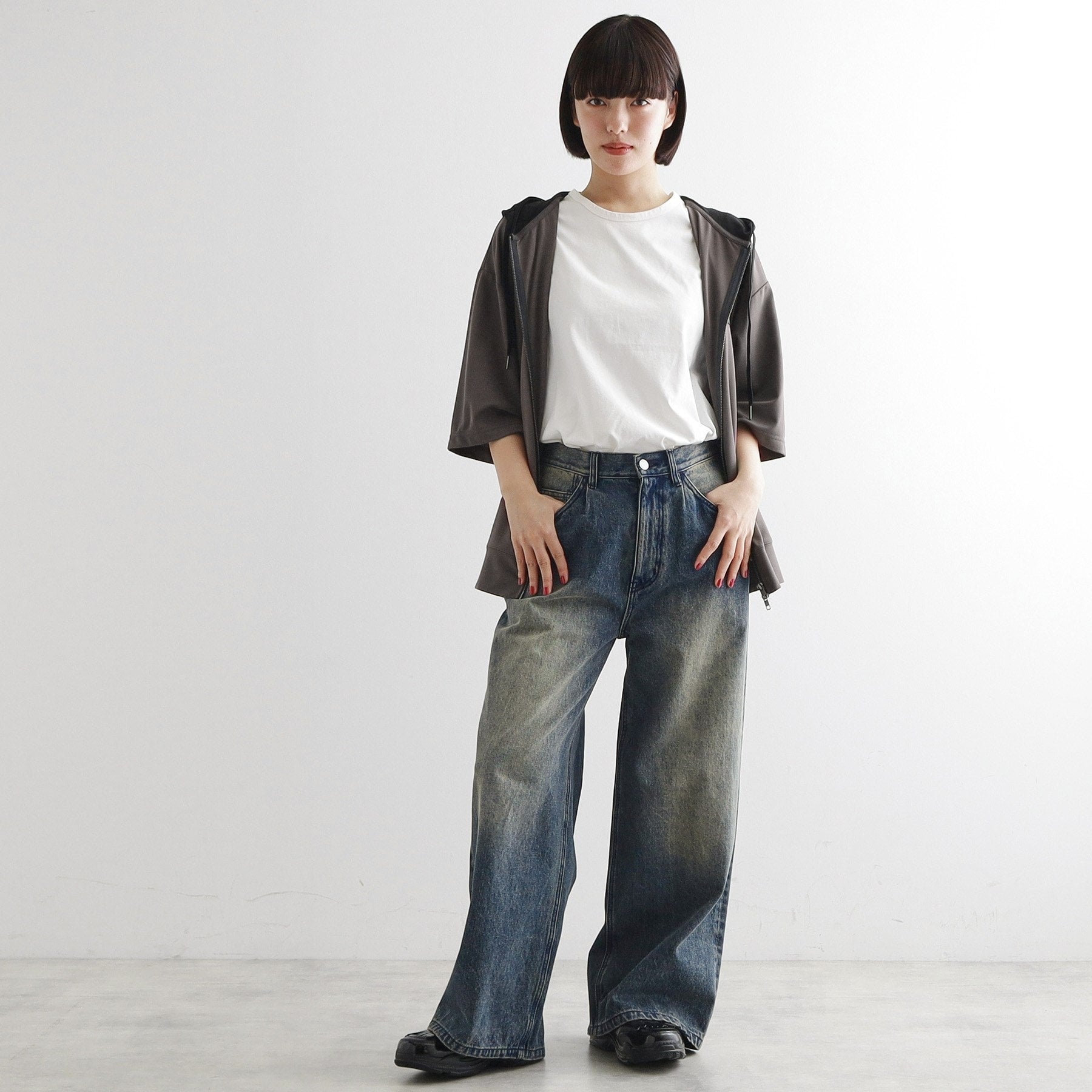 ティーケー タケオ キクチ tk.TAKEO KIKUCHI オーバージップパーカー (ホワイト(501)) ホワイト(501)