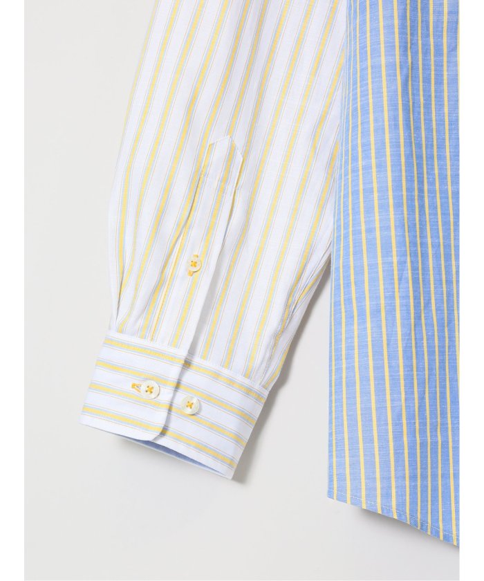 【大きいサイズ】シナコバ/SINA COVA 綿ストライプ柄 ボタンダウン長袖シャツ (黄) メンズ シャツ カジュアル トップス インナー 長袖 ギフト プレゼント ライトアウター カーディガン アウター 黄