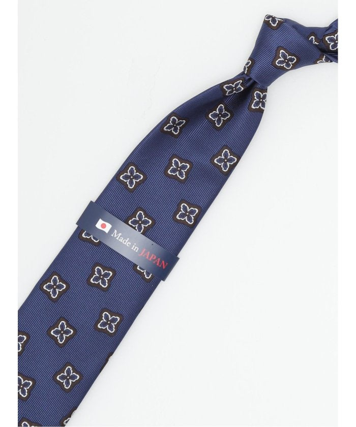 エムエフエディトリアル m.f.editorial 日本製 シルク小紋柄 レギュラータイ 8.0cm幅 (ターコイズ) ターコイズ