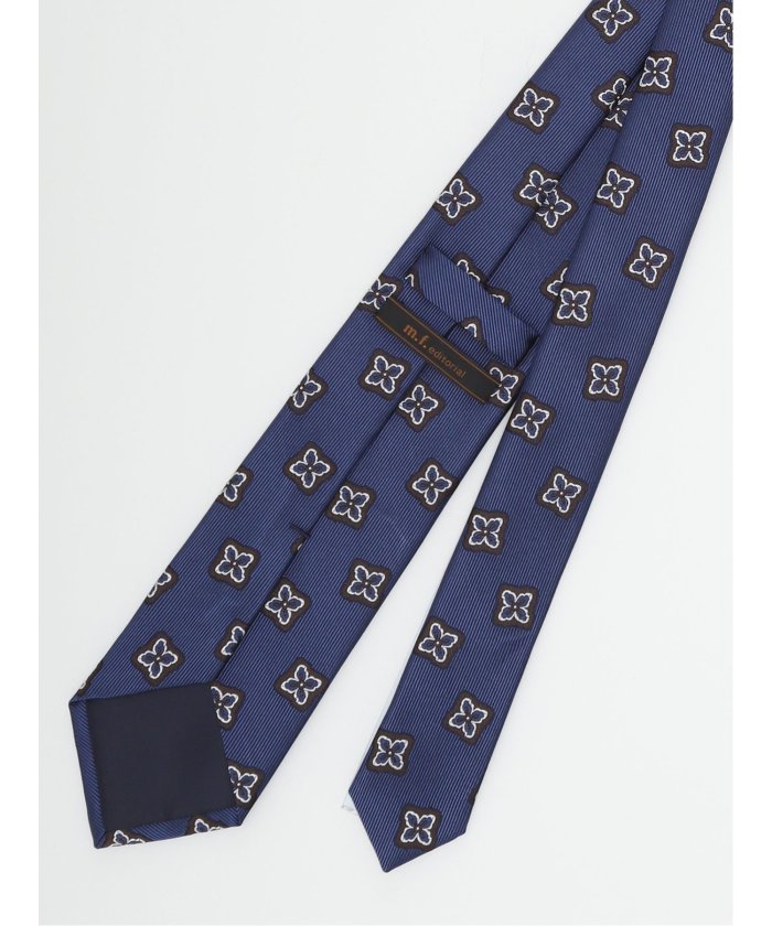 エムエフエディトリアル m.f.editorial 日本製 シルク小紋柄 レギュラータイ 8.0cm幅 (ターコイズ) ターコイズ