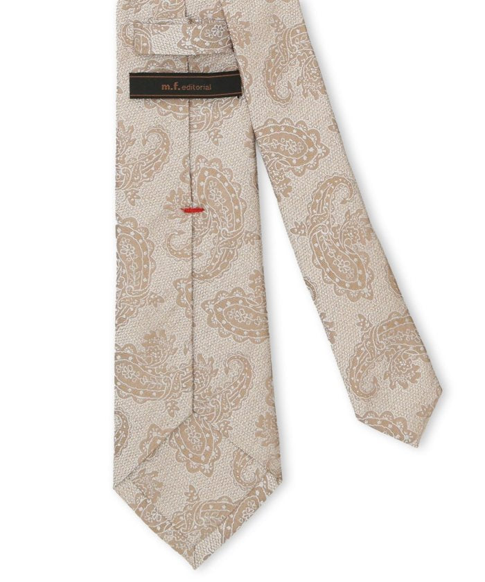 エムエフエディトリアル m.f.editorial セッテピエゲ シルクペイズリー柄 レギュラータイ 8cm幅 (ライトグレー) ライトグレー