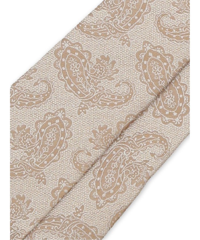 エムエフエディトリアル m.f.editorial セッテピエゲ シルクペイズリー柄 レギュラータイ 8cm幅 (ライトグレー) ライトグレー