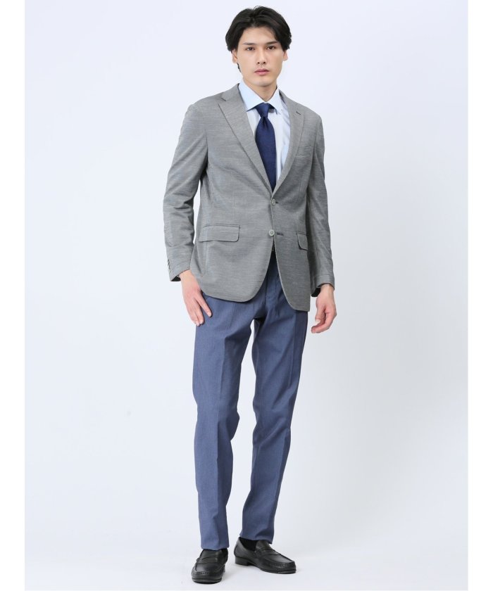 エムエフエディトリアル m.f.editorial スーパーストレッチ スリムフィット ノータックスラックス カルゼブルー メンズ パンツ ボトム ストレッチ 伸びる カジュアル ビジネス 通勤 仕事