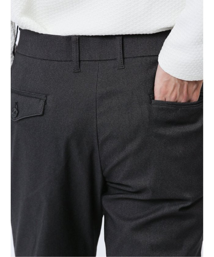 交叉彈力內刷毛修身褲