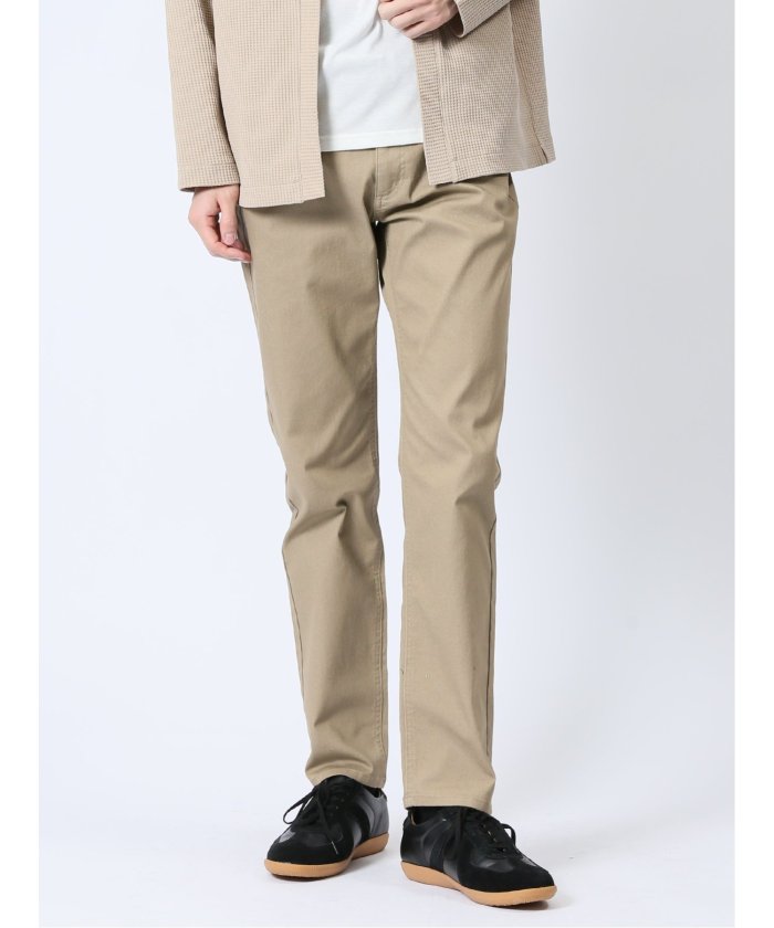 クロスストレッチ スリムチノパンツ ソラーロ (グレー) メンズ パンツ ボトム ストレッチ カジュアル ビジネス 通勤 仕事 ベージュ