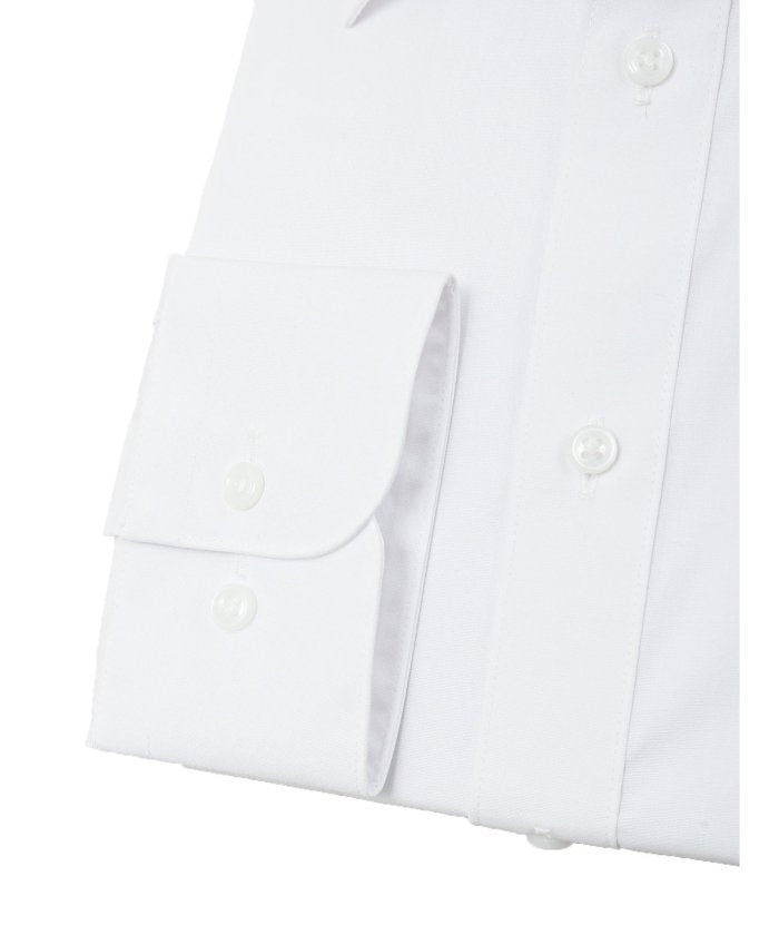 形態安定 吸水速乾 スタンダードフィット レギュラーカラー長袖シャツ (白) 長袖 シャツ メンズ ワイシャツ ビジネス ノーアイロン 形態安定 yシャツ 速乾 白