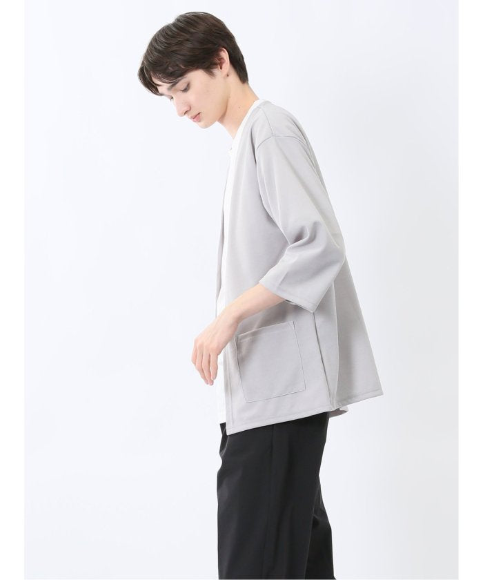 カウラ/Kaule 7分袖カーディガン&半袖Tシャツ アンサンブル (グレー) メンズ シャツ カジュアル トップス インナー ギフト プレゼント ライトアウター カーディガン アウター グレー