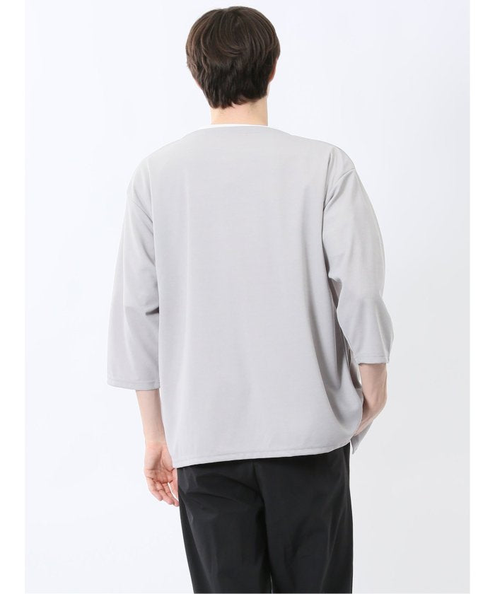 カウラ/Kaule 7分袖カーディガン&半袖Tシャツ アンサンブル (グレー) メンズ シャツ カジュアル トップス インナー ギフト プレゼント ライトアウター カーディガン アウター グレー