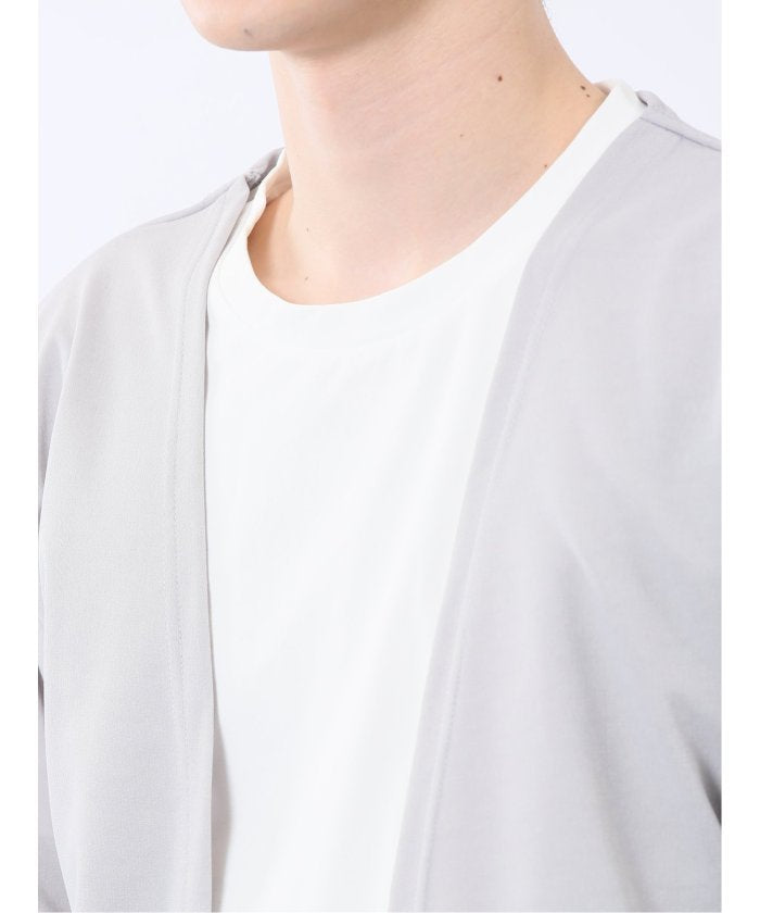 カウラ/Kaule 7分袖カーディガン&半袖Tシャツ アンサンブル (グレー) メンズ シャツ カジュアル トップス インナー ギフト プレゼント ライトアウター カーディガン アウター グレー