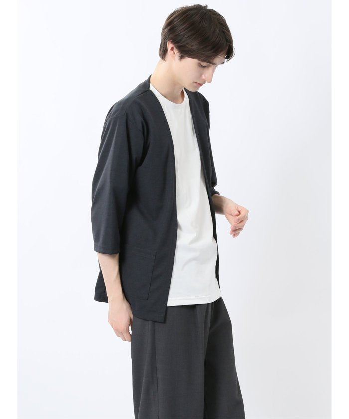 カウラ/Kaule 7分袖カーディガン&半袖Tシャツ アンサンブル (グレー) メンズ シャツ カジュアル トップス インナー ギフト プレゼント ライトアウター カーディガン アウター グレー