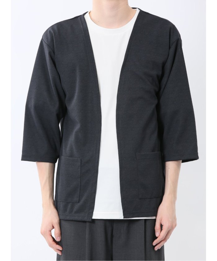 カウラ/Kaule 7分袖カーディガン&半袖Tシャツ アンサンブル (グレー) メンズ シャツ カジュアル トップス インナー ギフト プレゼント ライトアウター カーディガン アウター グレー