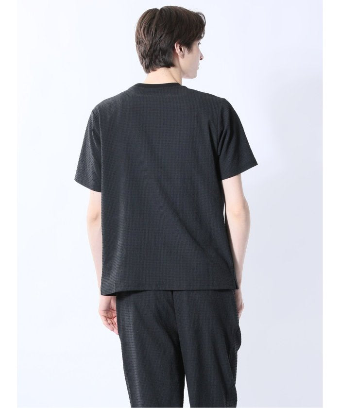 circle motion Air クルー半袖Tシャツ(セットアップ可能) (黒) メンズ Tシャツ カットソー カジュアル インナー トップス ギフト プレゼント 黒