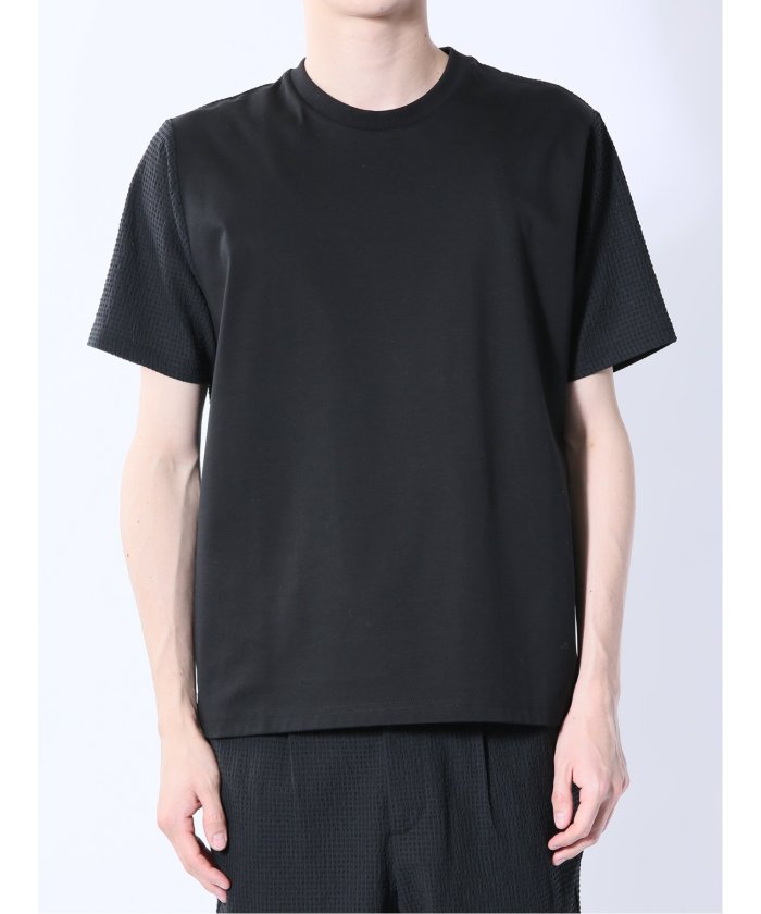 circle motion Air クルー半袖Tシャツ(セットアップ可能) (黒) メンズ Tシャツ カットソー カジュアル インナー トップス ギフト プレゼント 黒