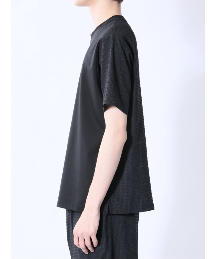 circle motion Air クルー半袖Tシャツ(セットアップ可能) (黒) メンズ Tシャツ カットソー カジュアル インナー トップス ギフト プレゼント 黒