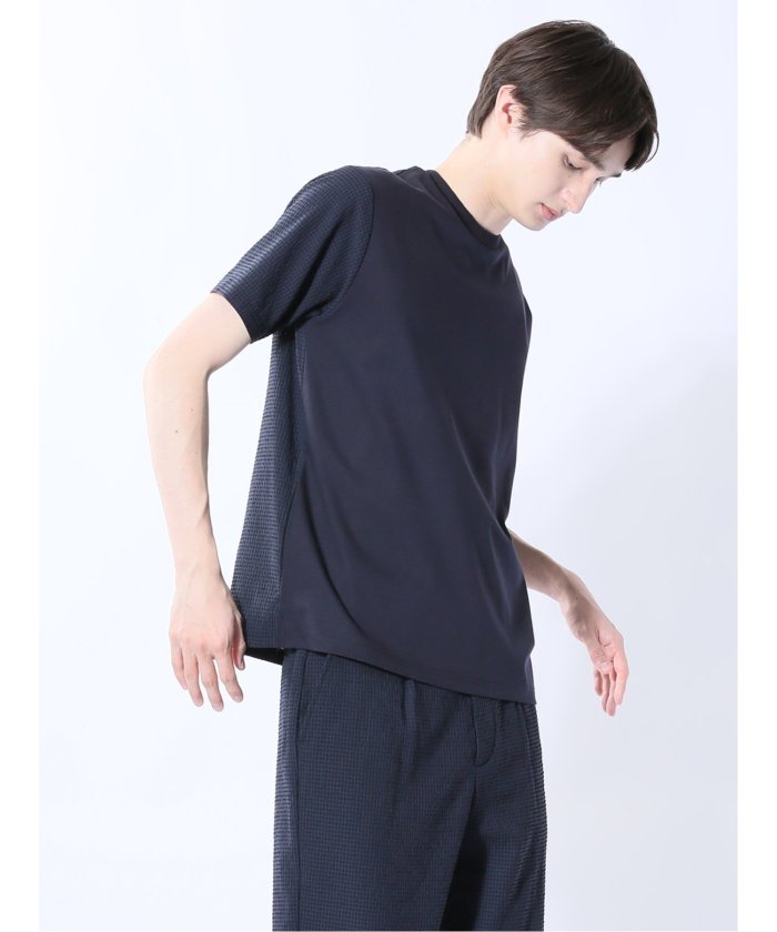 circle motion Air クルー半袖Tシャツ(セットアップ可能) (黒) メンズ Tシャツ カットソー カジュアル インナー トップス ギフト プレゼント 黒