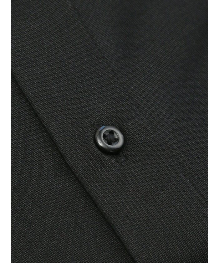 エムエフエディトリアル m.f.editorial 形態安定 吸水速乾 ストレッチ スタンダードフィット ショートワイドカラー長袖ニットシャツ (黒) 黒