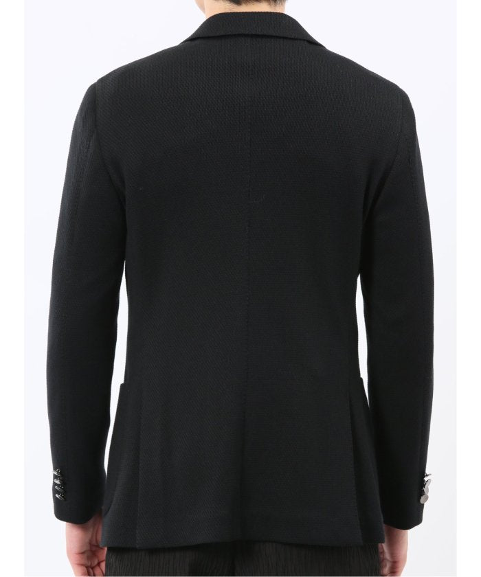 エムエフエディトリアル m.f.editorial ストレッチ サーマルニット ブレザー ダブルジャケット (黒) 黒