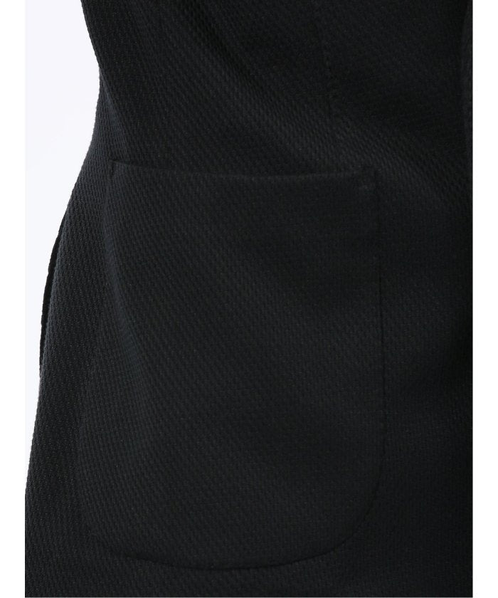 エムエフエディトリアル m.f.editorial ストレッチ サーマルニット ブレザー ダブルジャケット (黒) 黒